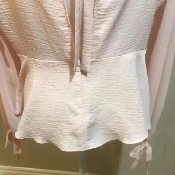 TopShop Chiffon SheerTie Long Sleeves and Open Back with Zipper-Size 10 - Picture 8 of 11